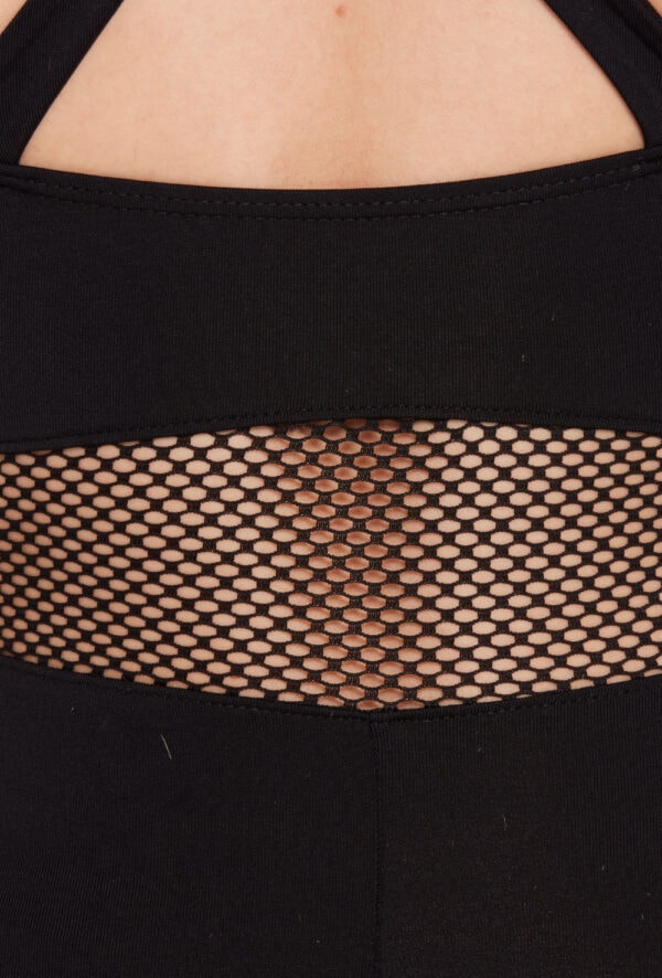 Halterneck Fishnet Waist Leotard