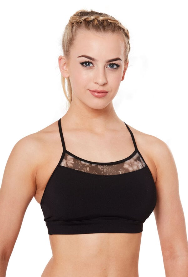 Printed Mesh Crop Top