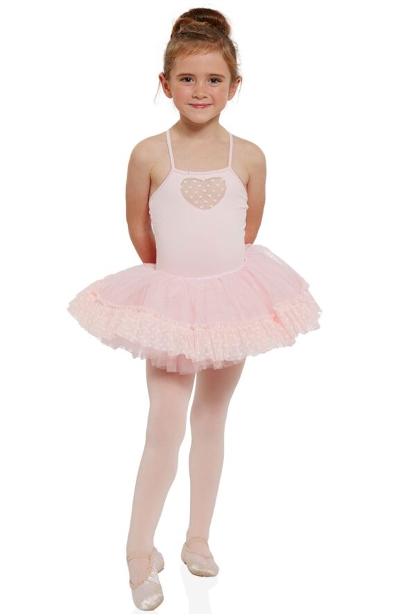 Girls heart mesh ruffle hem tutu skirt