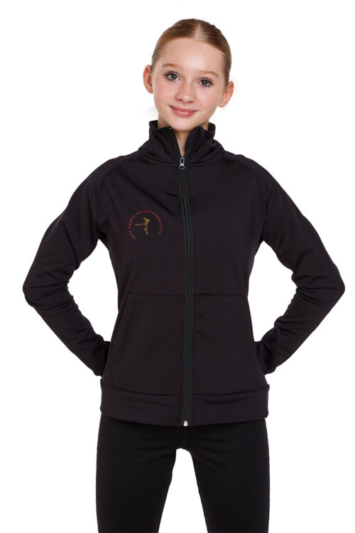 EPBA-jacket-front Full Zip Dance Uniform/ Squad Jacket with East Pointe Ballet Associates Logo