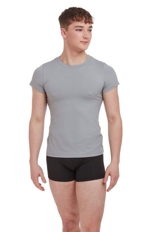 mt008-grey-front Men's Fitted Cap Sleeve T-shirt