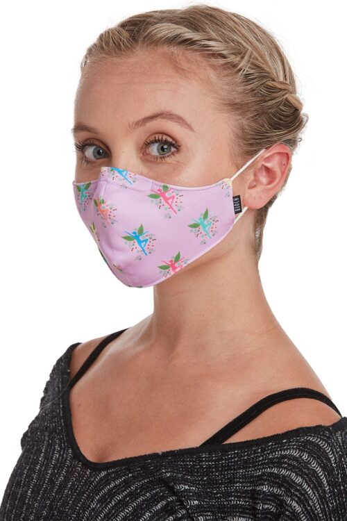 Children's Fairy Print Soft Stretch Mask with Neck Lanyard