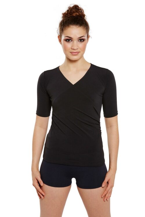 Intermezzo Short Sleeve crossover top 6183
