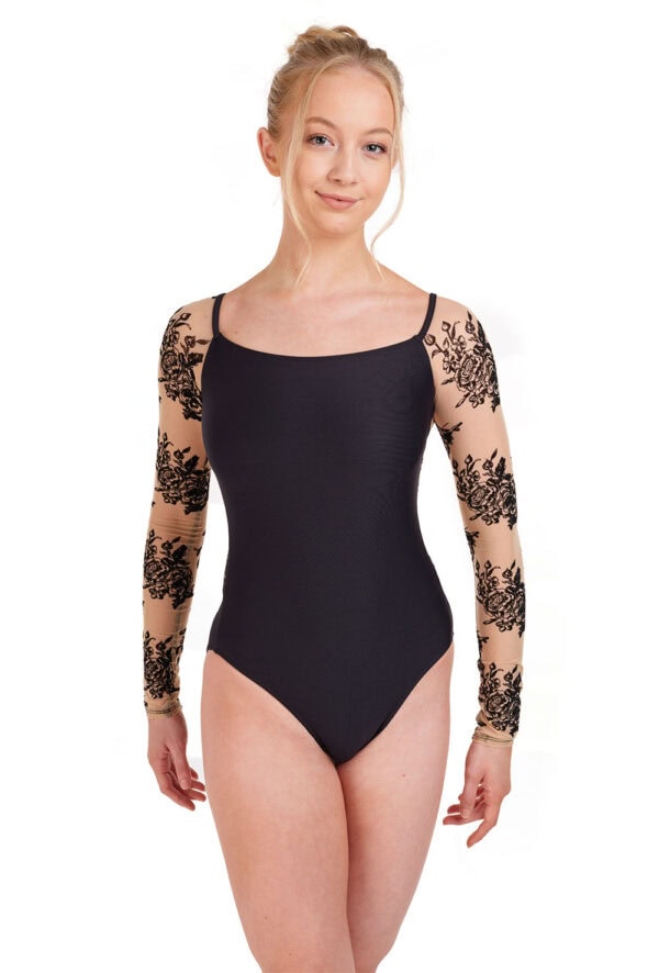 Sekoia - Long Sleeve Leotard with Flocked Tulle
