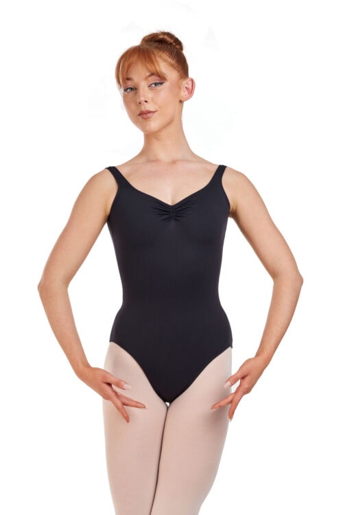 31232-front Intermezzo 31232 Meryl Pinch Front and Back Tank Leotard