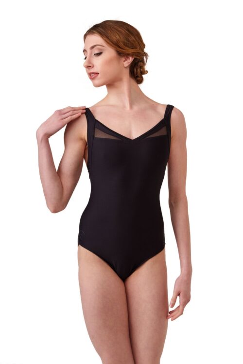Cypres - Tank Leotard with Stretch Tulle Inserts