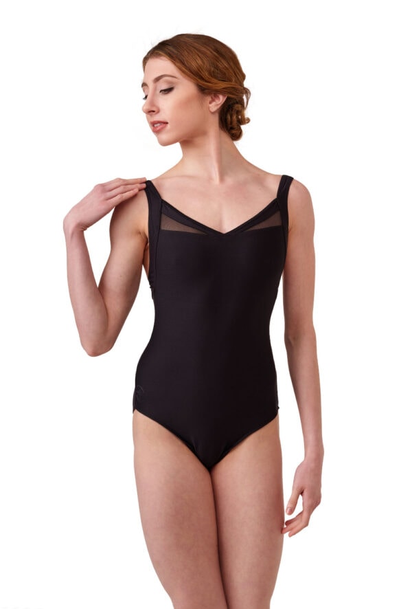 Cypres - Tank Leotard with Stretch Tulle Inserts