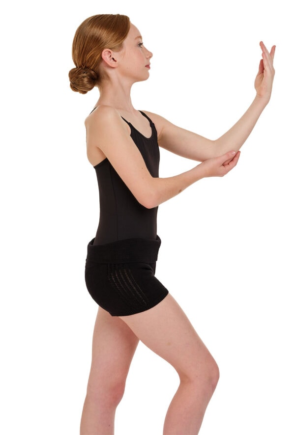 Girls Plait Side Knit Short