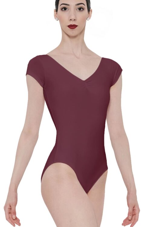 Burgundy Candide - Cap Sleeve Leotard with Ruche ( Reynolds 2nd Year)