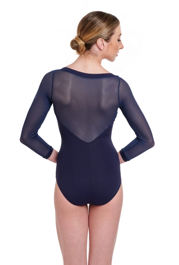 Sweetheart Leotard with Long Mesh Sleeves