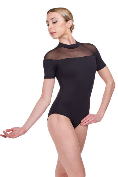cassandra-blk-front Cassandra Turtleneck Mesh Leotard