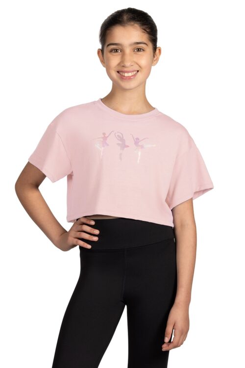 Glow Girl Ballerina Print Crop Top