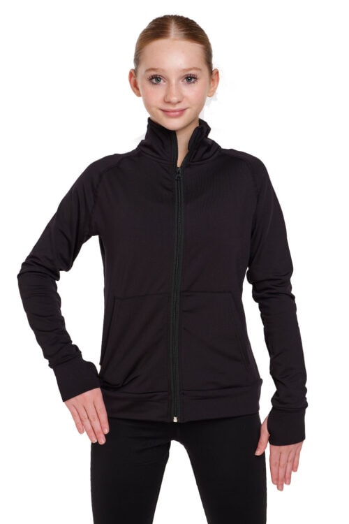 Silky-full-zip-jacket-aadults-front Ladies Full Zip Dance Uniform/ Squad Jacket - Logo Service Available